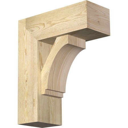 Ekena Millwork Imperial Block Rough Sawn Bracket w/ Offset Brace, Douglas Fir, 8"W x 20"D x 24"H BKT0806X20X24IMP05RDF
